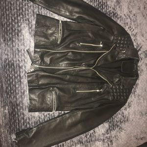 Like New All saints cargo leather biker jacket